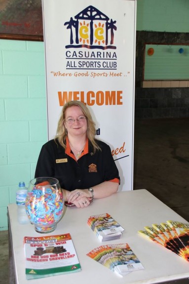 Sheila at the Casuarina Football Club Sign on day