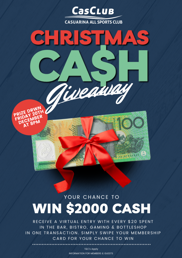 christmas cash contest with stack of australian cash poster 2